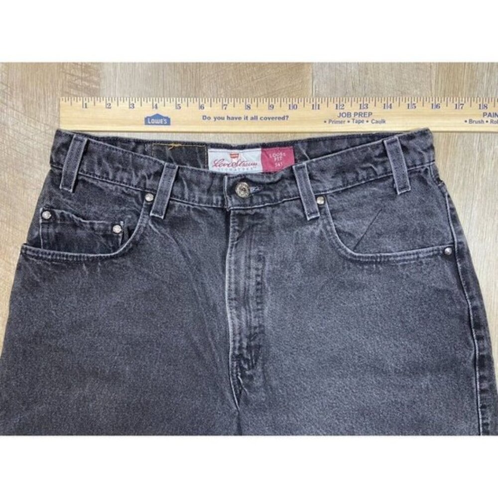 Vtg Levis 545 34x32 Fits 31x29 Loose Fit Faded Black Jeans Brown Copper Tab USA - Picture 7 of 8